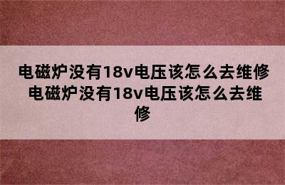 电磁炉没有18v电压该怎么去维修 电磁炉没有18v电压该怎么去维修